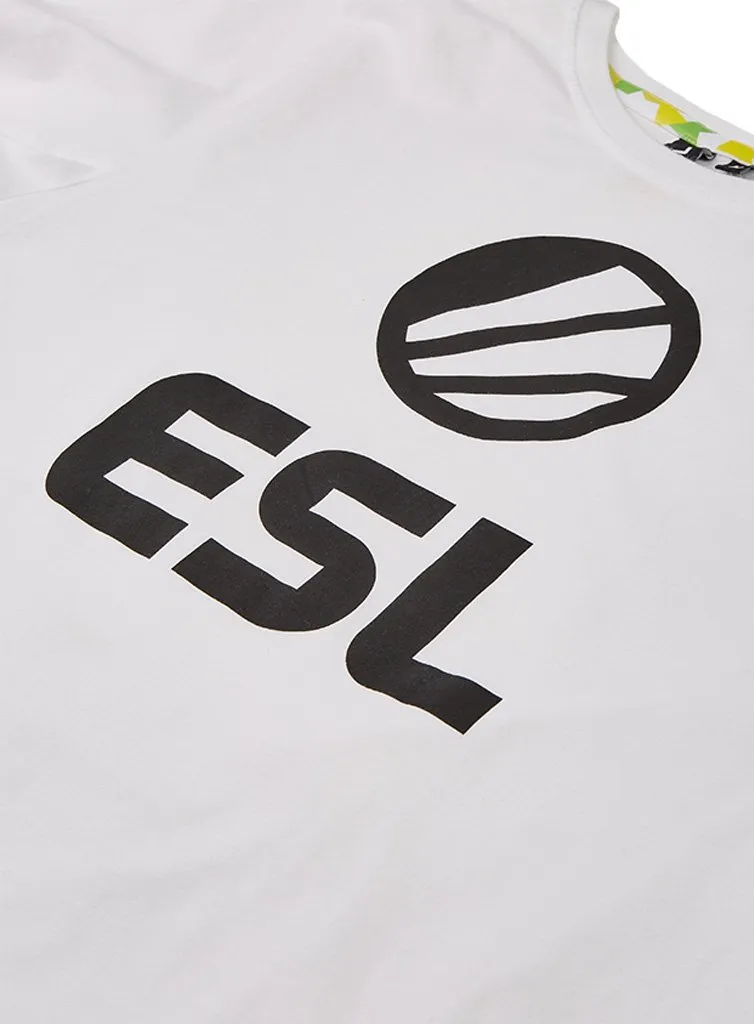 ESL Gaming Short Sleeve tricou alb bumbac logo piept