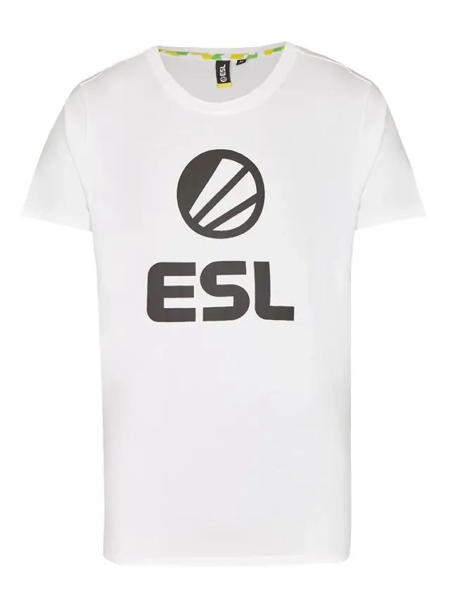 ESL Gaming Short Sleeve tricou alb bumbac logo piept