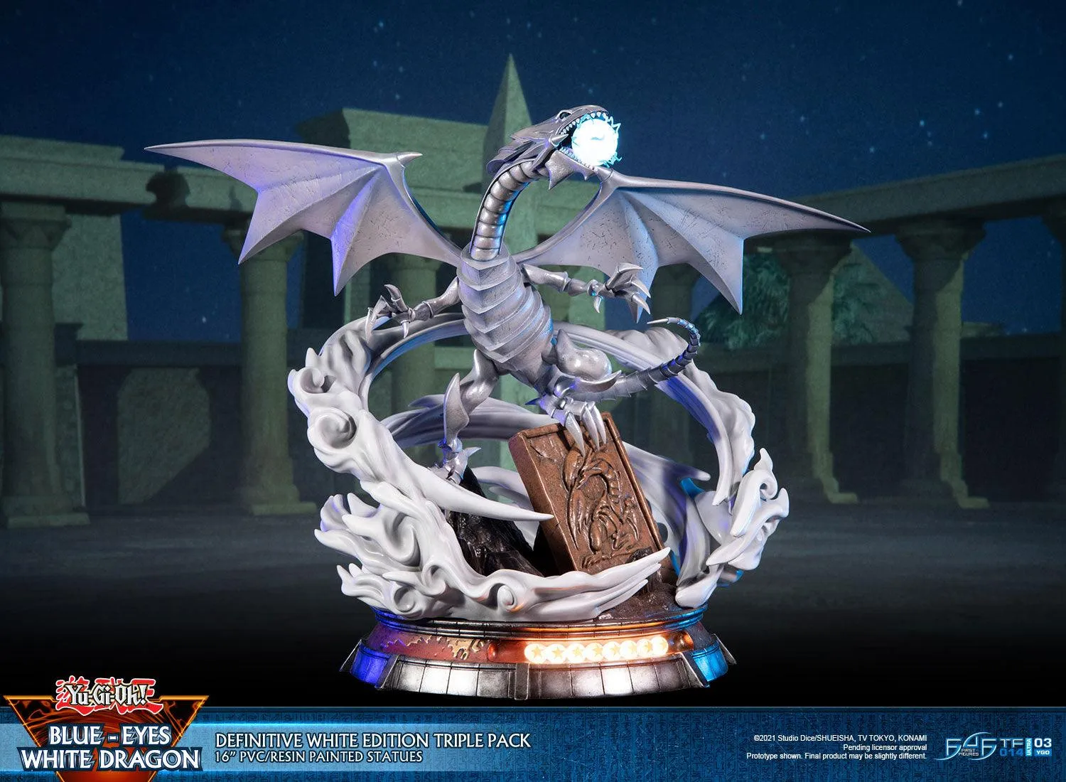 First 4 Figures Yu-Gi-Oh Blue-Eyes White Dragon statueta triplu pack