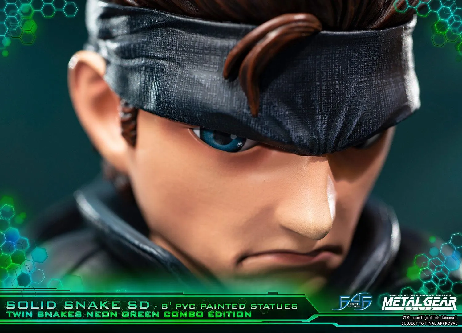 First 4 Figures Solid Snake SD statuetă Neon Green Combo Edition