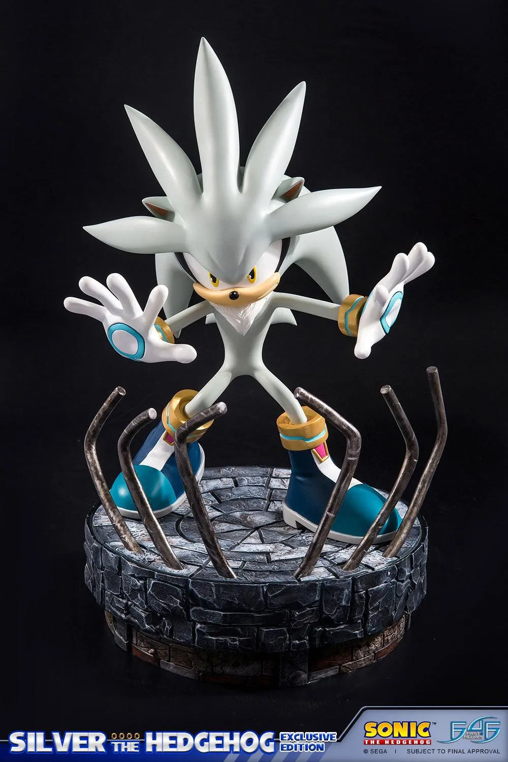 First 4 Figures Silver the Hedgehog statueta Exclusive LED polystone