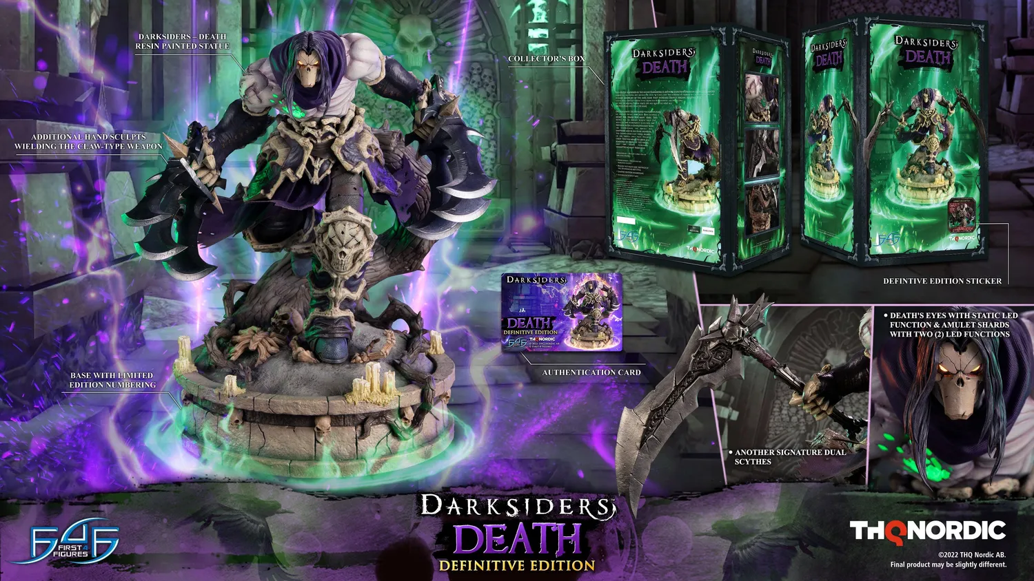 First 4 Figures Darksiders Death statuetă Definitive LED