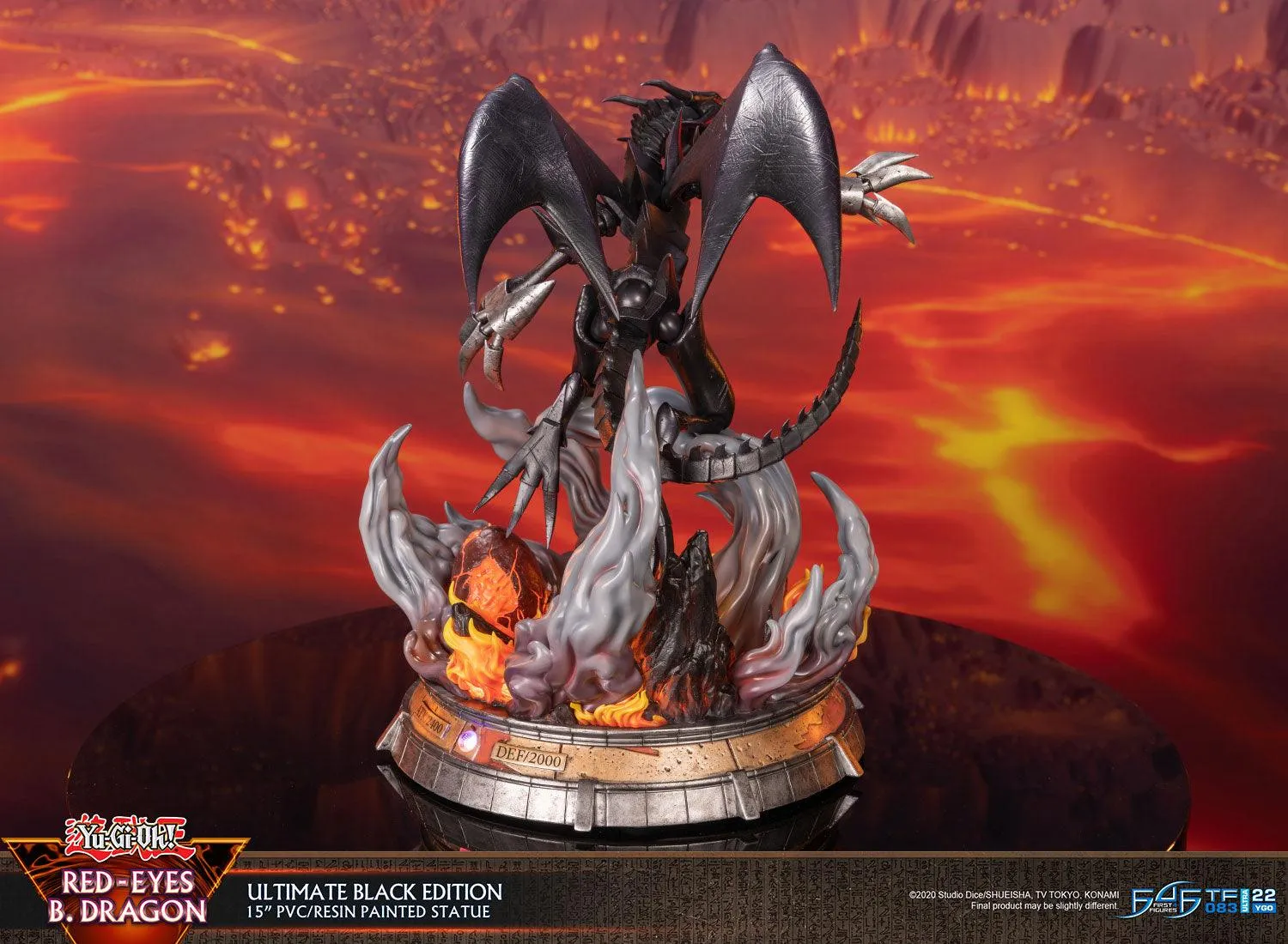 First 4 Figures Yu-Gi-Oh Red-Eyes B. Dragon statueta LED Ultimate Black