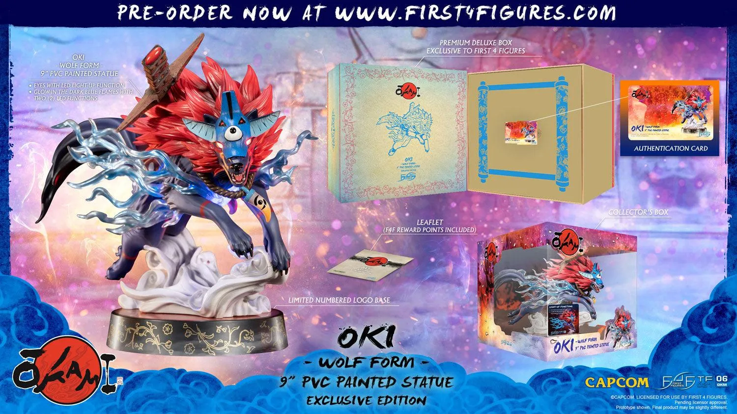 First 4 Figures Okami Oki Wolf statuetă PVC Exclusive LED