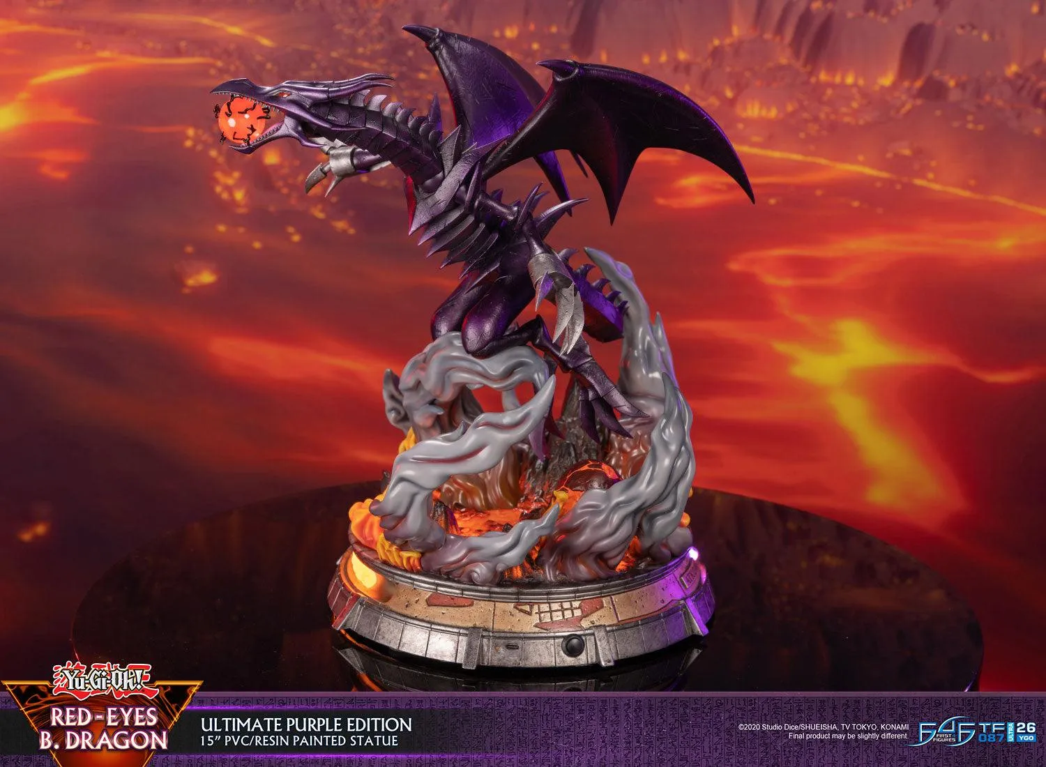First 4 Figures Yu-Gi-Oh Red-Eyes Dragon statueta Ultimate Purple