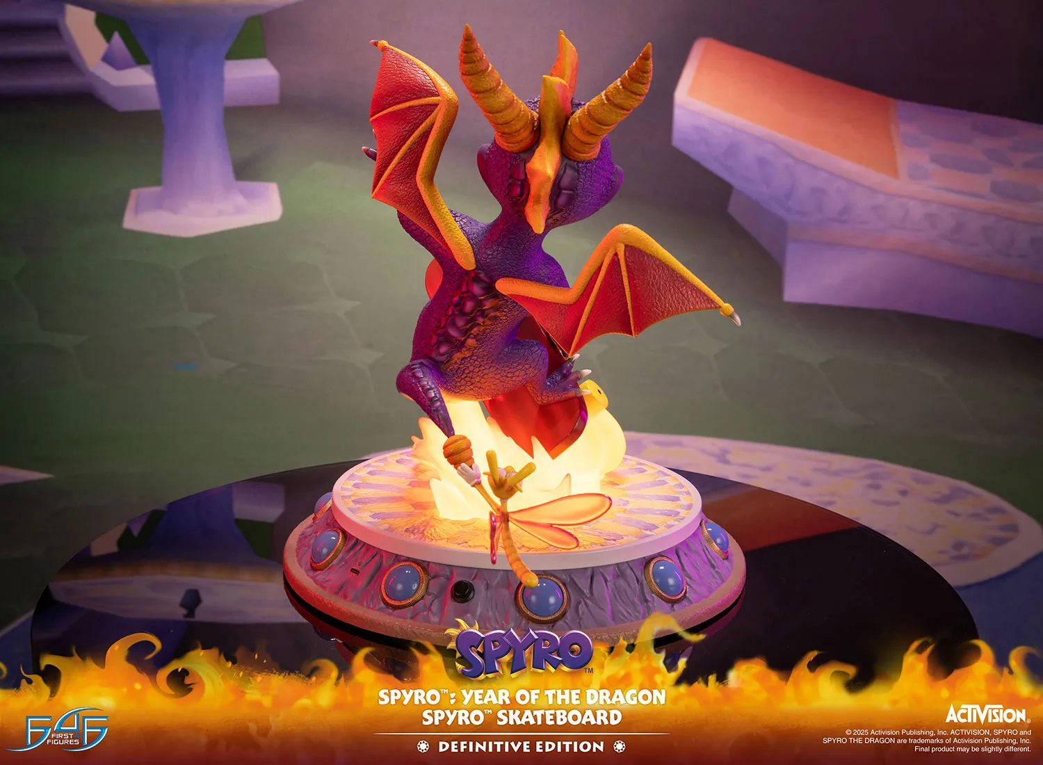 First 4 Figures Spyro Skateboard statuetă rășină Definitive LED