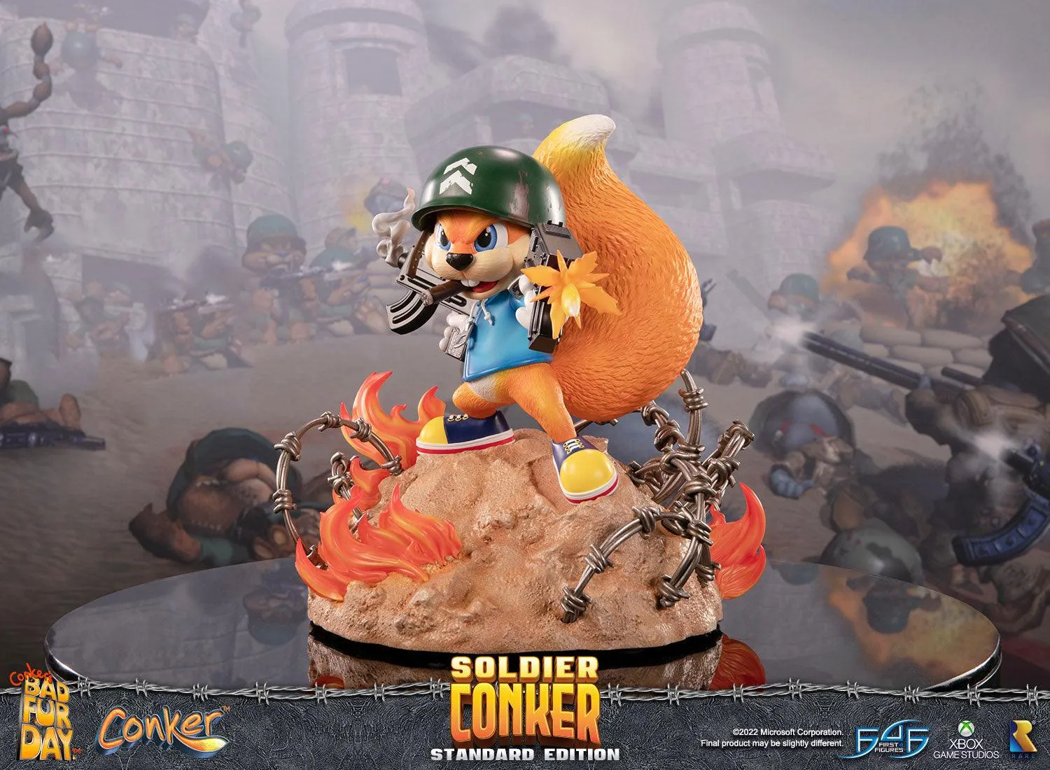 First 4 Figures Conker's Bad Fur Day Soldier Conker statueta Standard