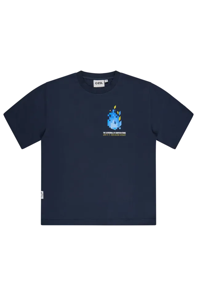 ESL IEM Cologne 2026 Geometric tricou bleumarin bumbac