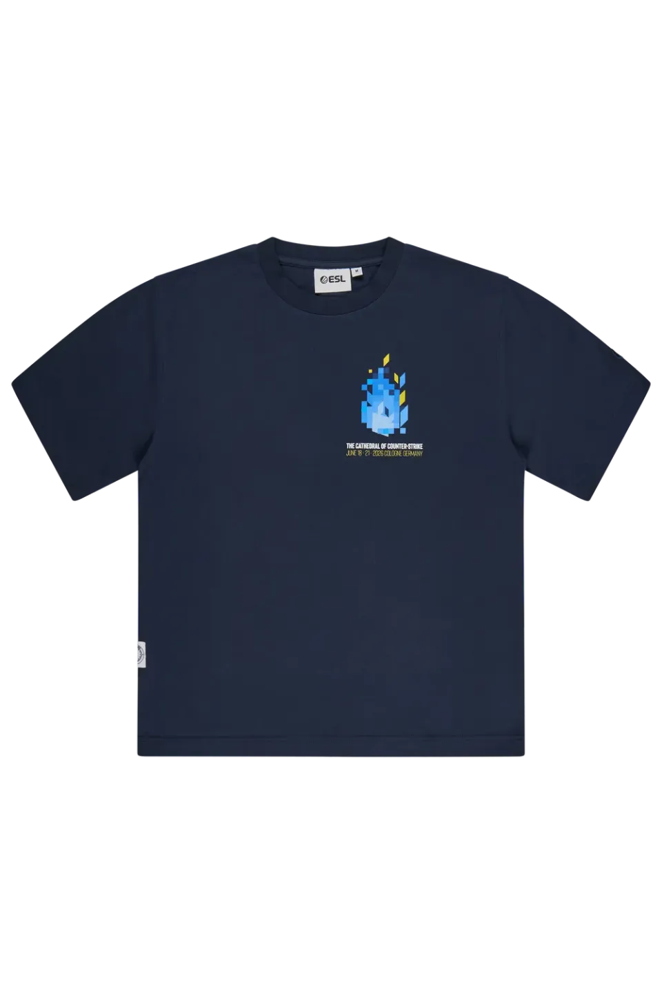 ESL IEM Cologne 2026 Geometric tricou bleumarin bumbac