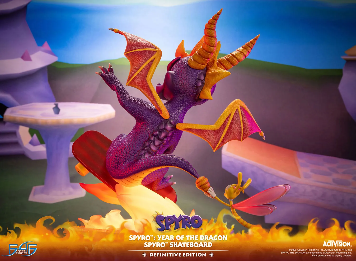 First 4 Figures Spyro Skateboard statuetă rășină Definitive LED