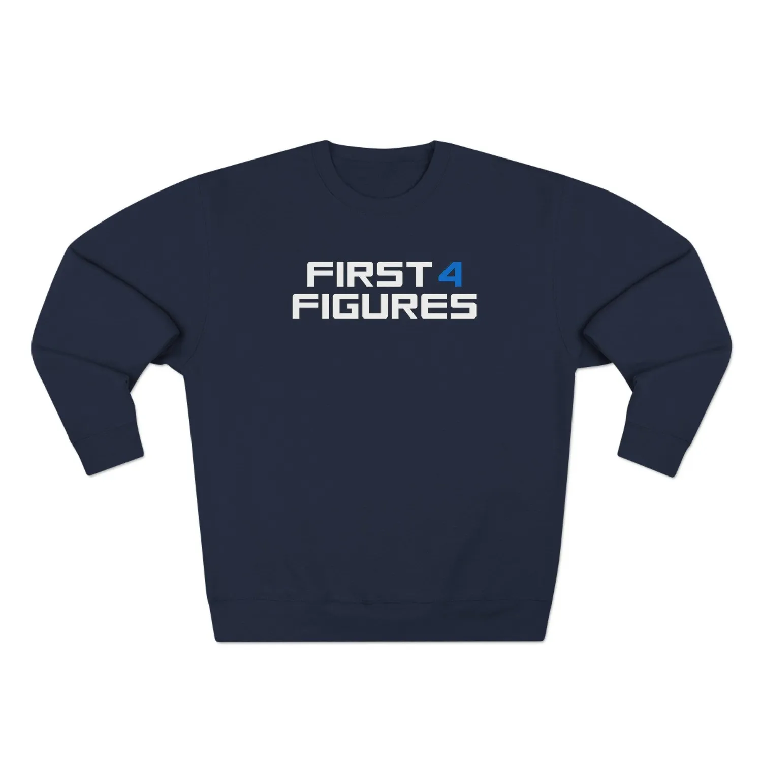 First 4 Figures Logo Premium Crewneck hanorac negru bumbac