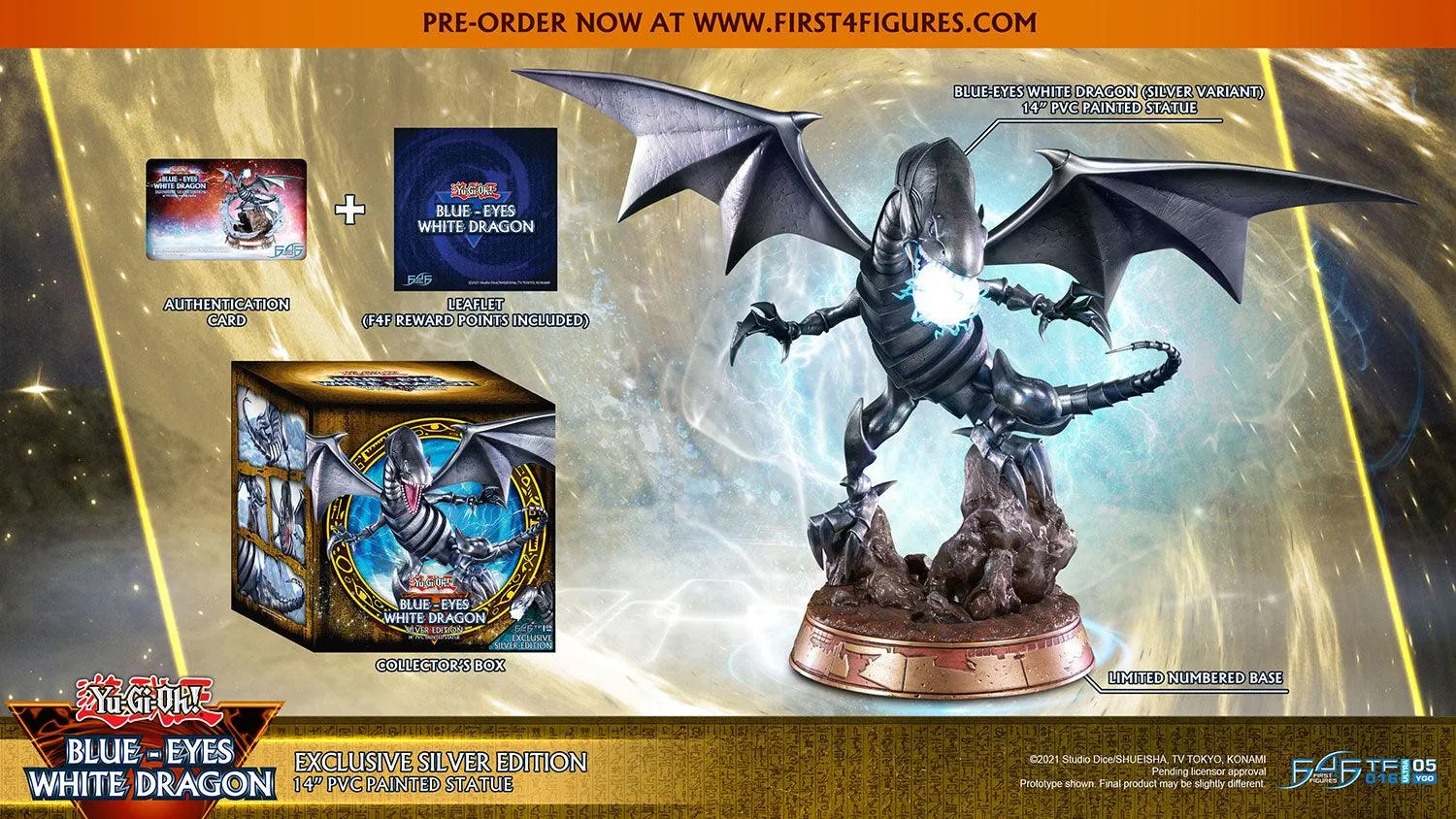 First 4 Figures Yu-Gi-Oh Blue-Eyes statuetă PVC Silver