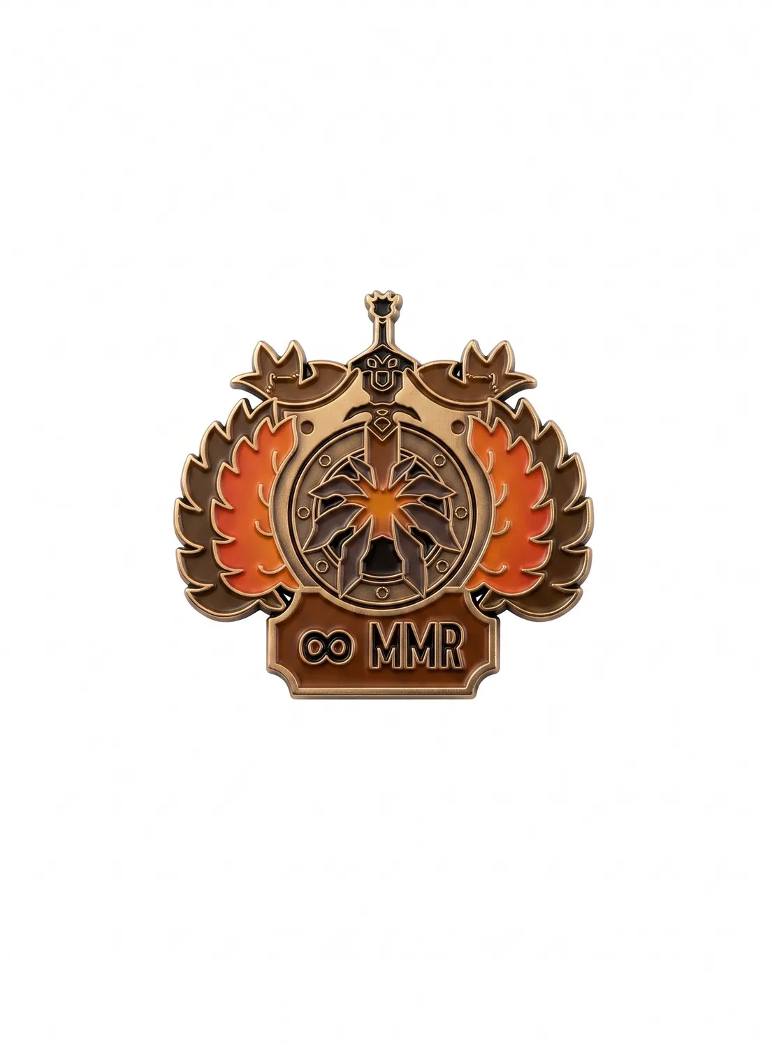 Dota 2 Immortal pin portocaliu email metalic