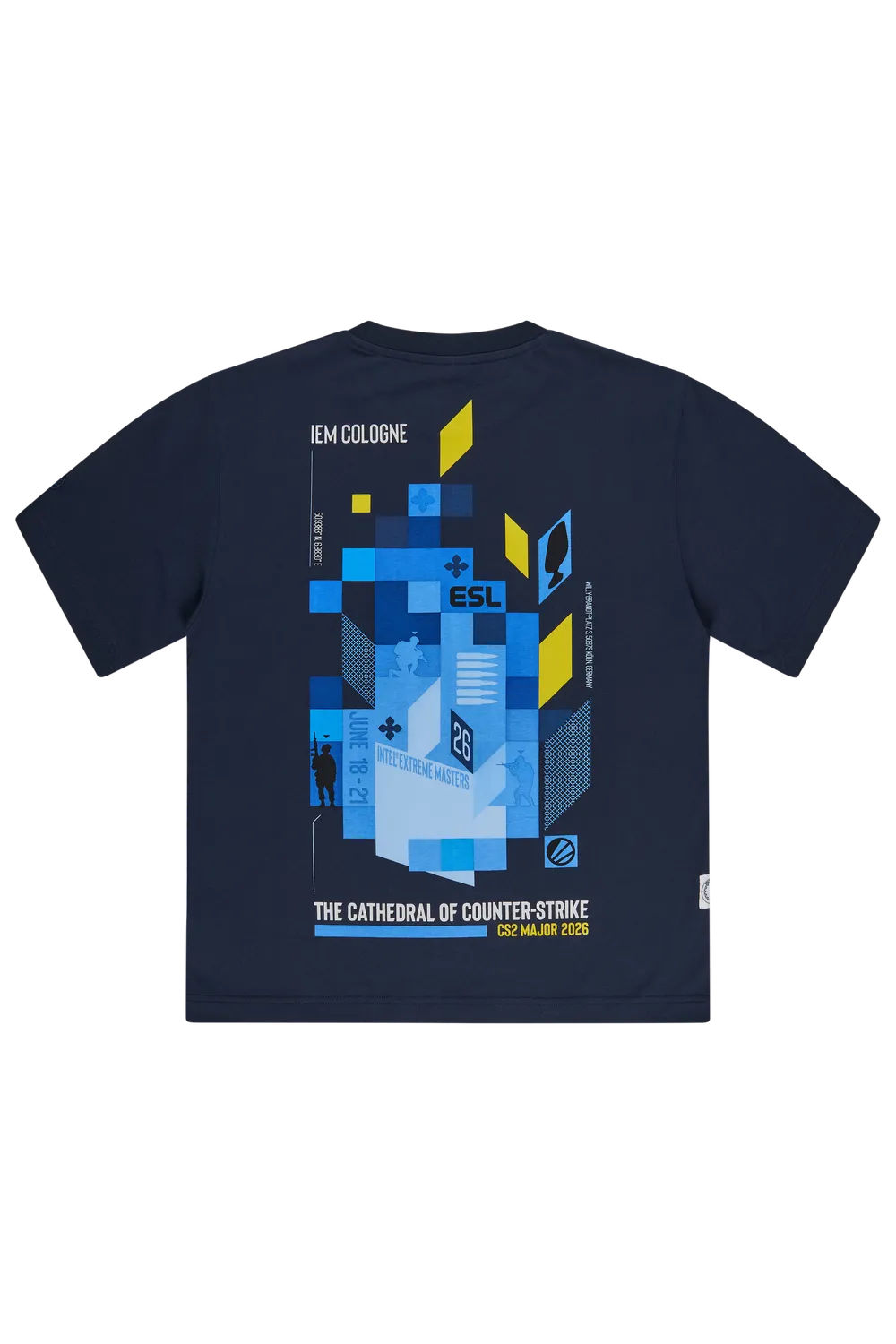 ESL IEM Cologne 2026 Geometric tricou bleumarin bumbac