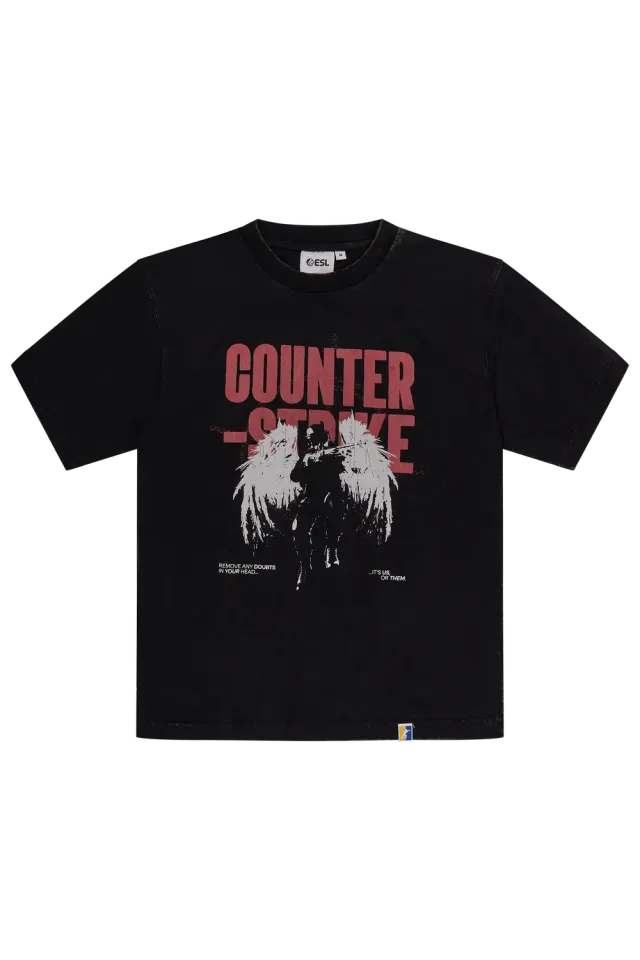 ESL CS The Fall tricou negru bumbac 220 GSM