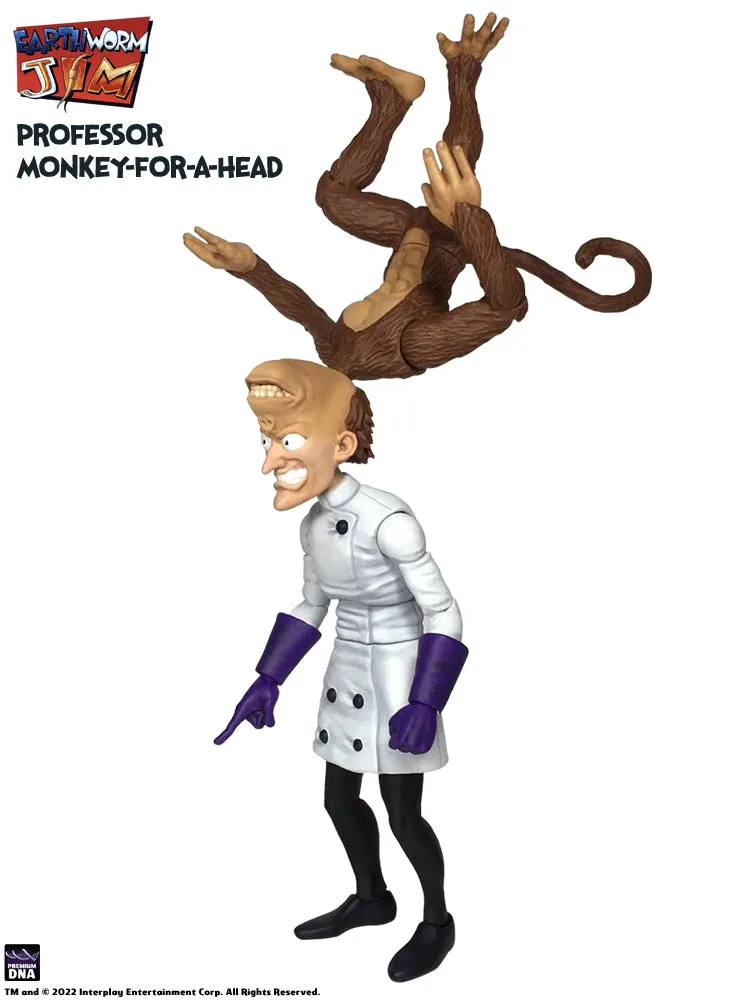 Premium DNA Earthworm Jim Professor Monkey-For-A-Head figurina articulata