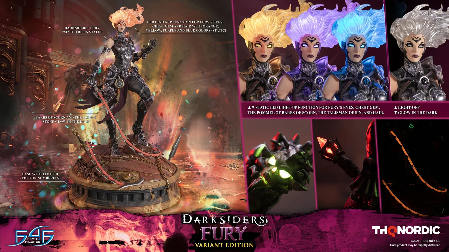 First 4 Figures Darksiders Fury statueta rasina Variant LED