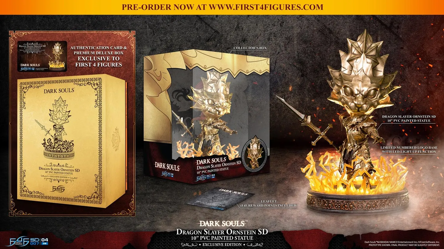 First 4 Figures Dark Souls Dragon Slayer Ornstein SD statuetă Exclusive LED