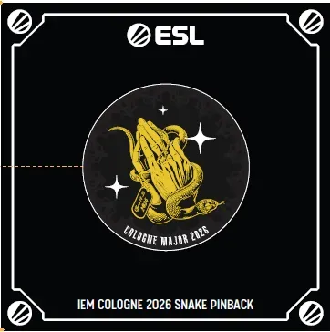 ESL Gaming IEM Cologne 2026 insignă neagră șarpe
