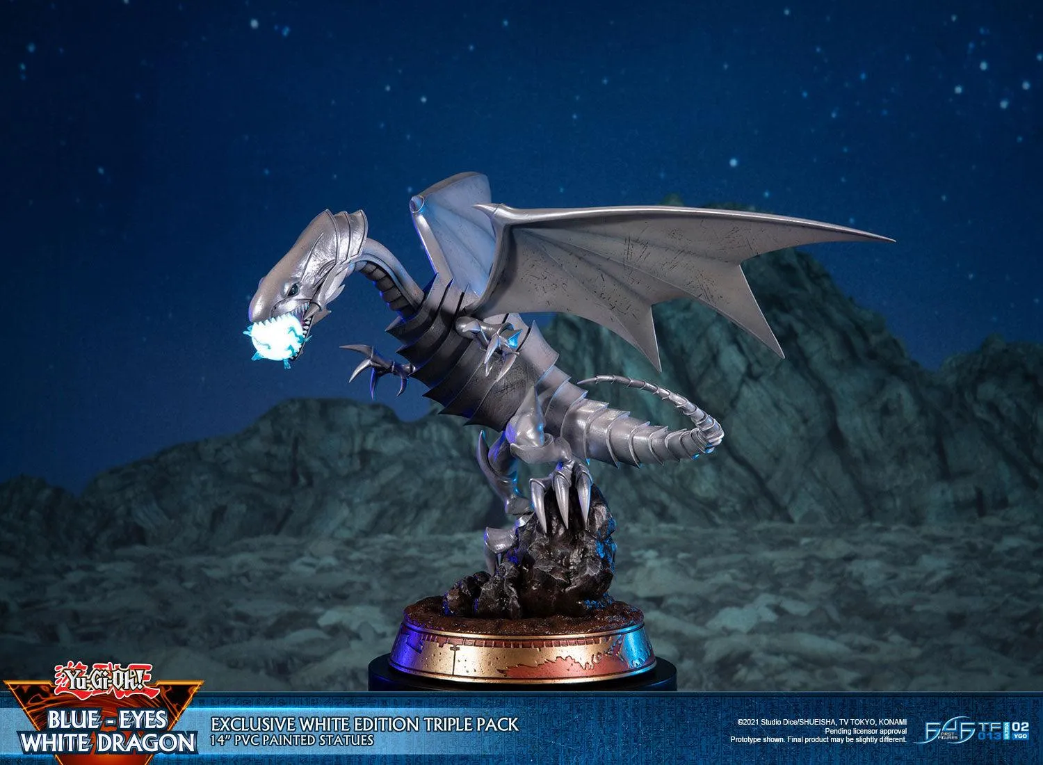 First 4 Figures Blue-Eyes White Dragon statueta Triple Pack