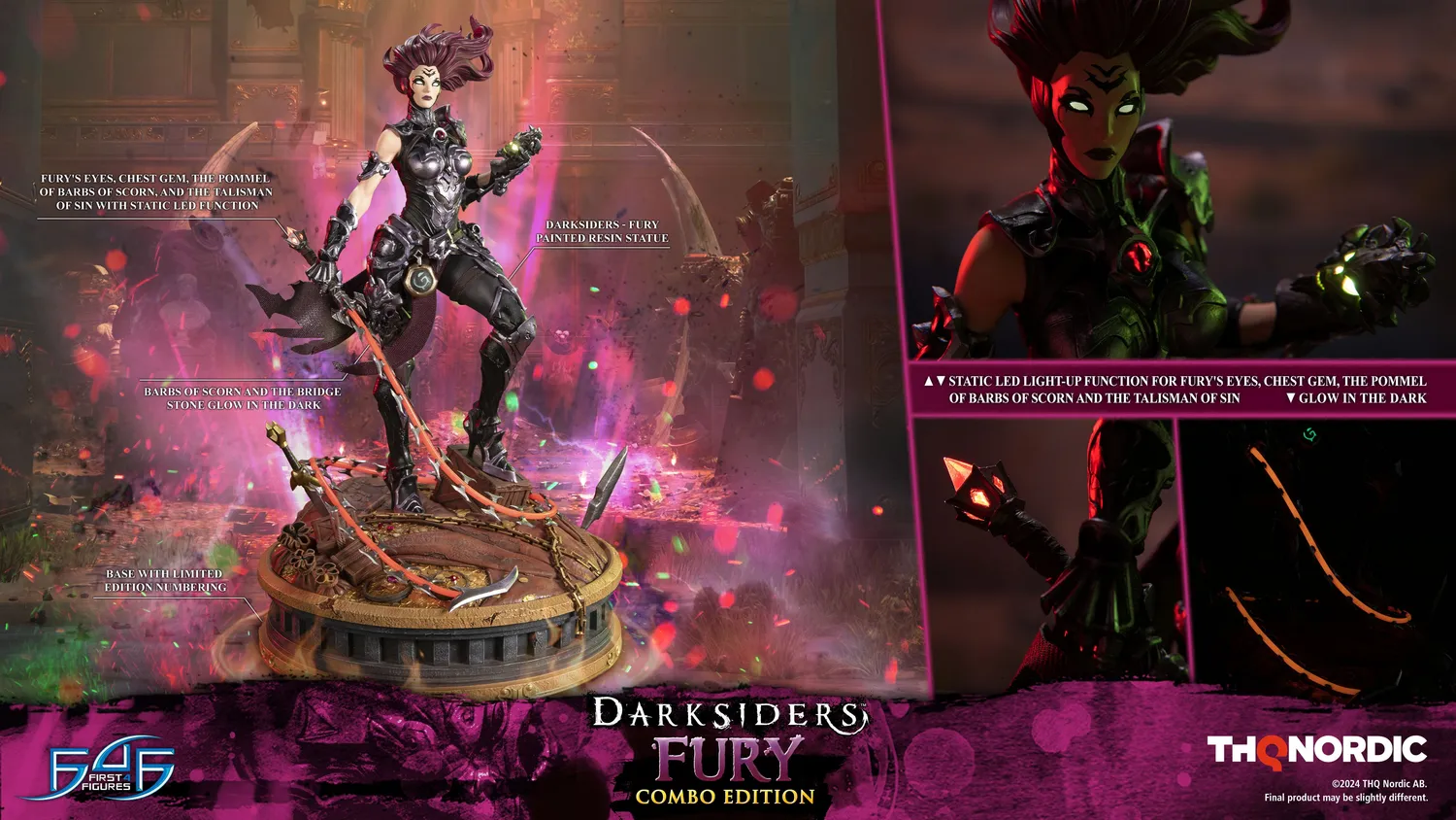 First 4 Figures Darksiders Fury statueta Combo LED 45cm