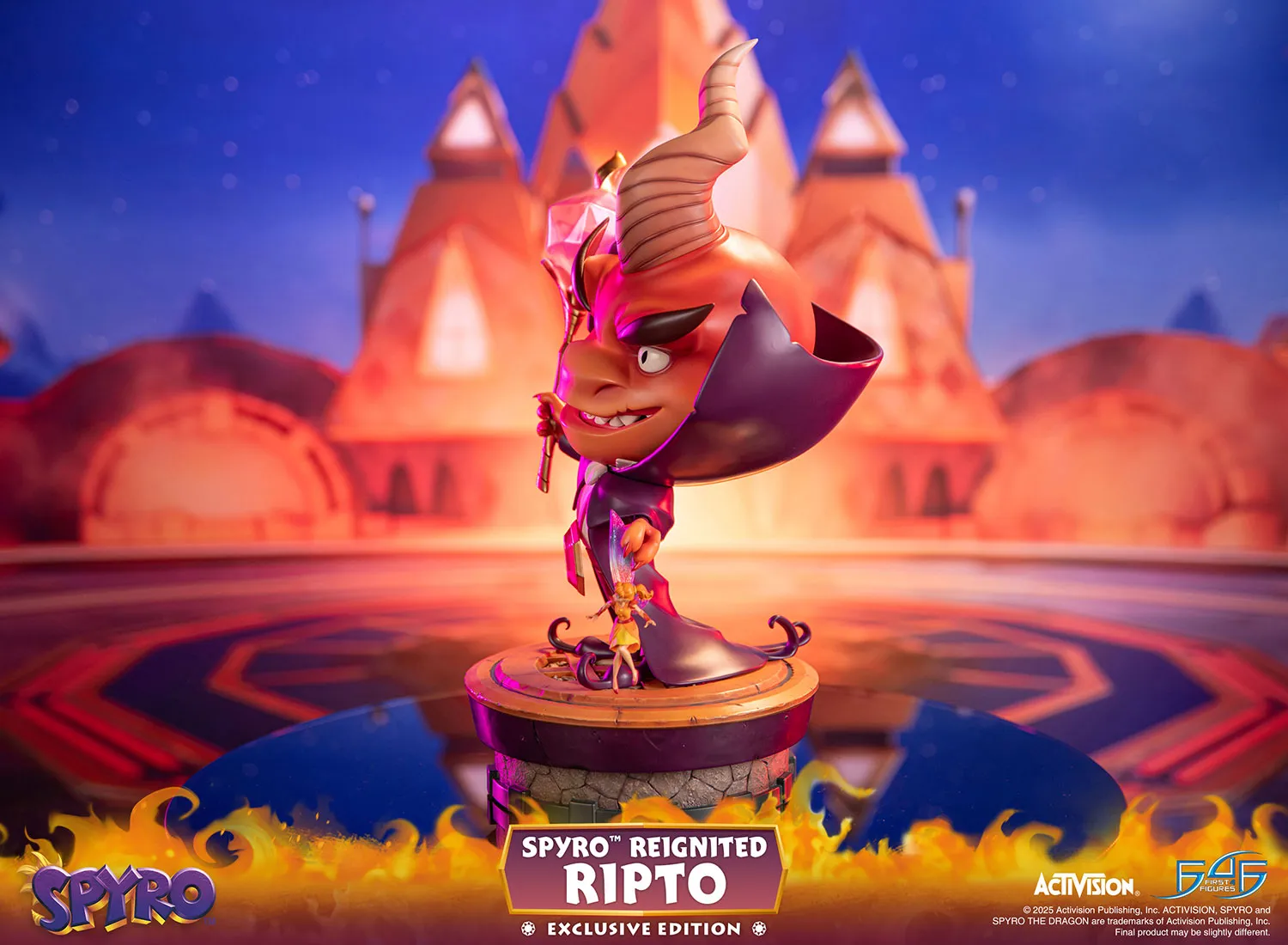 First 4 Figures Spyro Ripto statueta rasina exclusiva LED