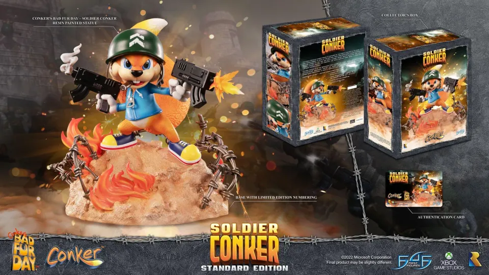 First 4 Figures Conker's Bad Fur Day Soldier Conker statueta Standard