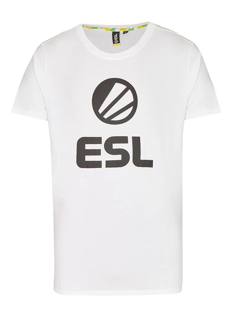 ESL Gaming Short Sleeve tricou alb bumbac logo piept