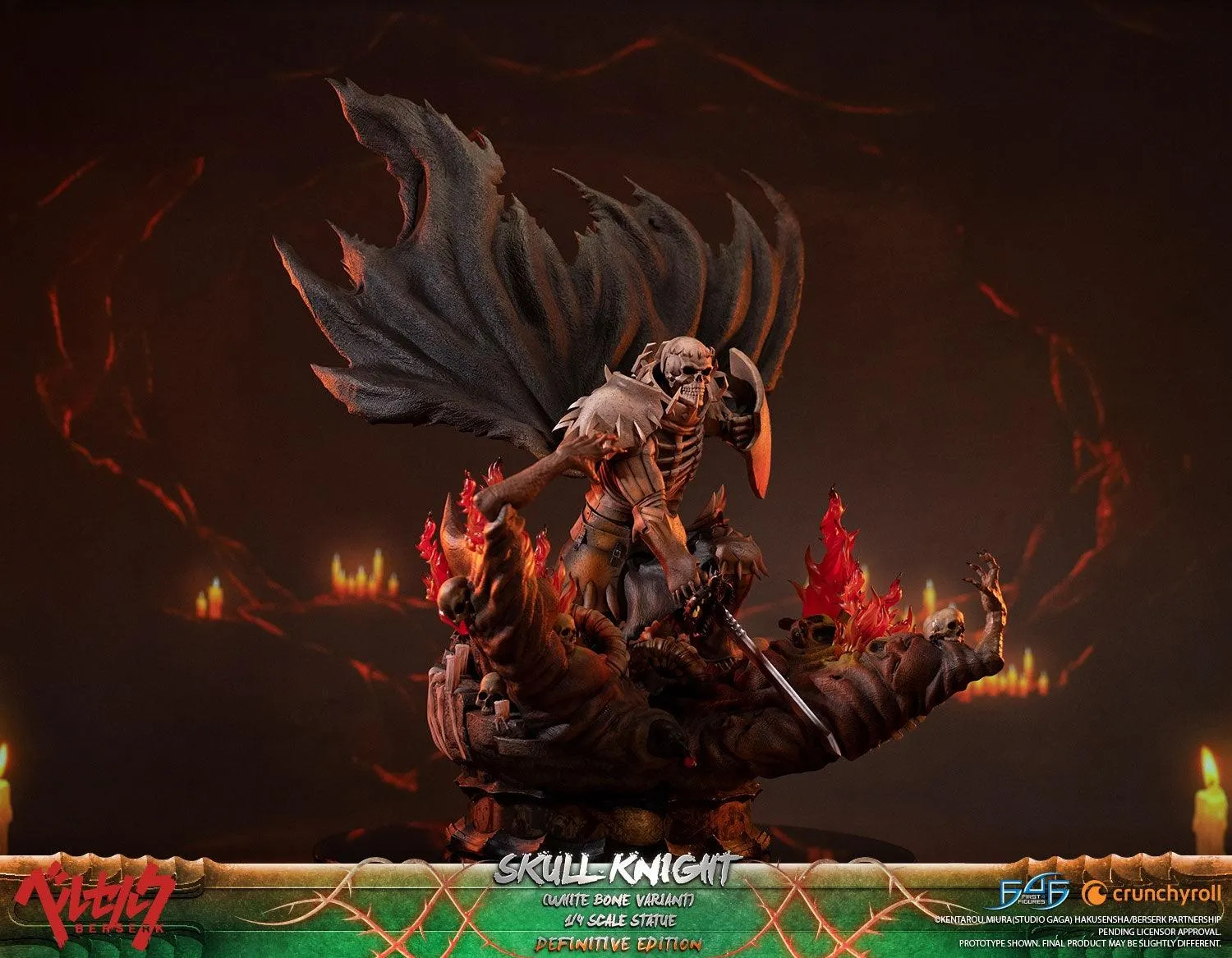 First 4 Figures Berserk Skull Knight statuetă White Bone LED