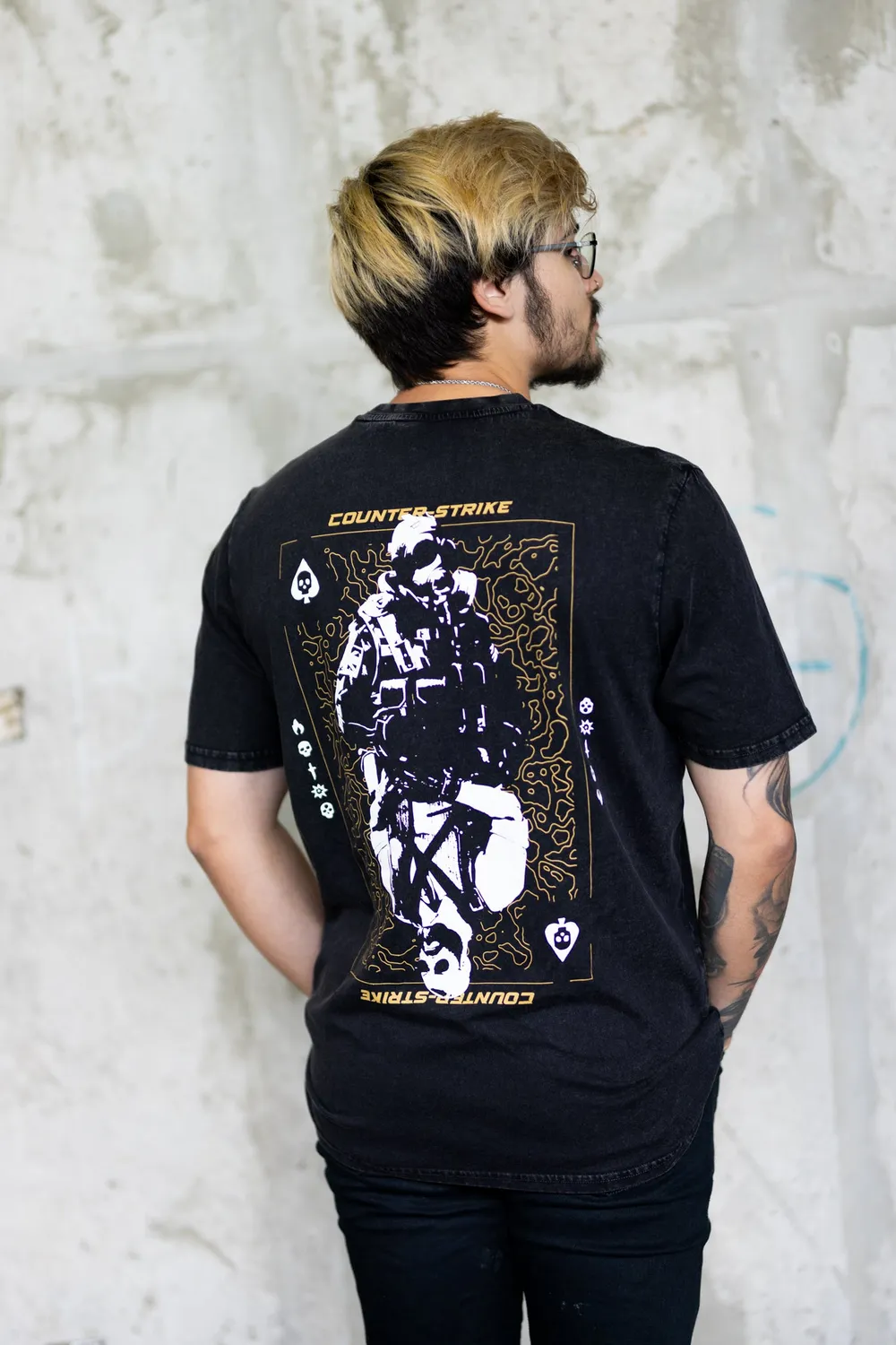 ESL CS Ace tricou negru bumbac greu 220 GSM
