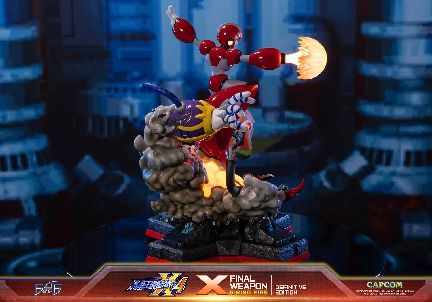 First 4 Figures Mega Man X4 X Final Weapon statueta rasina Definitive LED