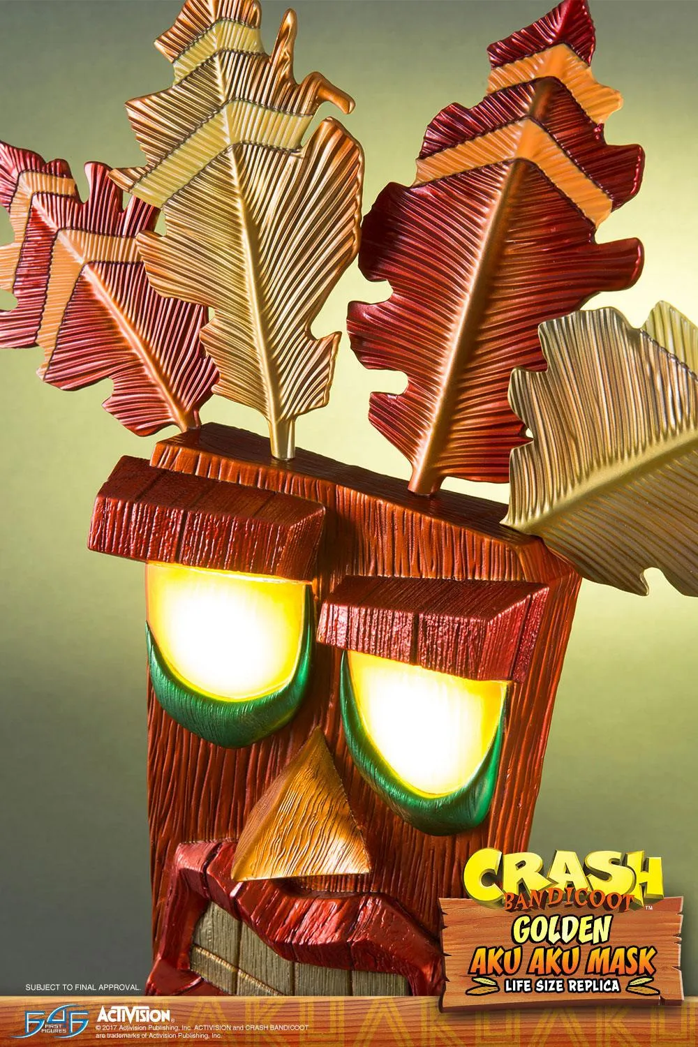 First 4 Figures Crash Bandicoot Golden Aku Aku mască life size