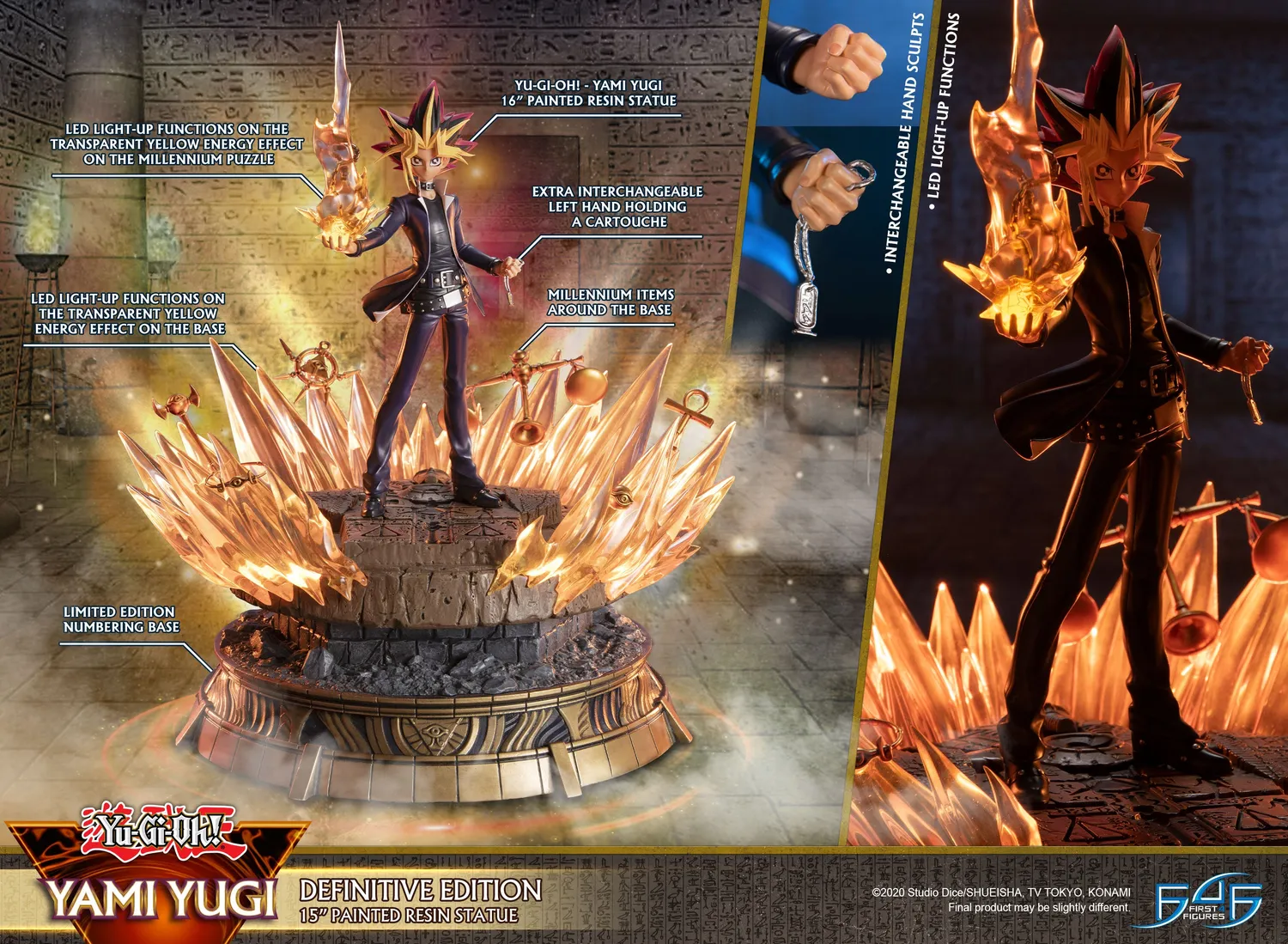 First 4 Figures Yu-Gi-Oh Yami Yugi Definitive statueta LED cartus