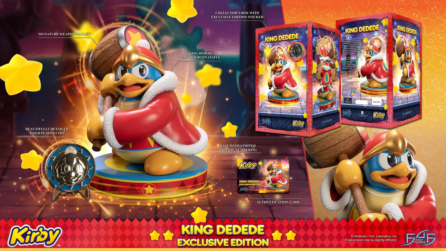 First 4 Figures Kirby King Dedede statueta Exclusive Edition moneda