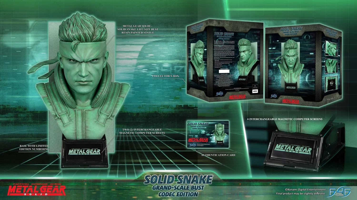 First 4 Figures Metal Gear Solid Snake Codec bust rășină
