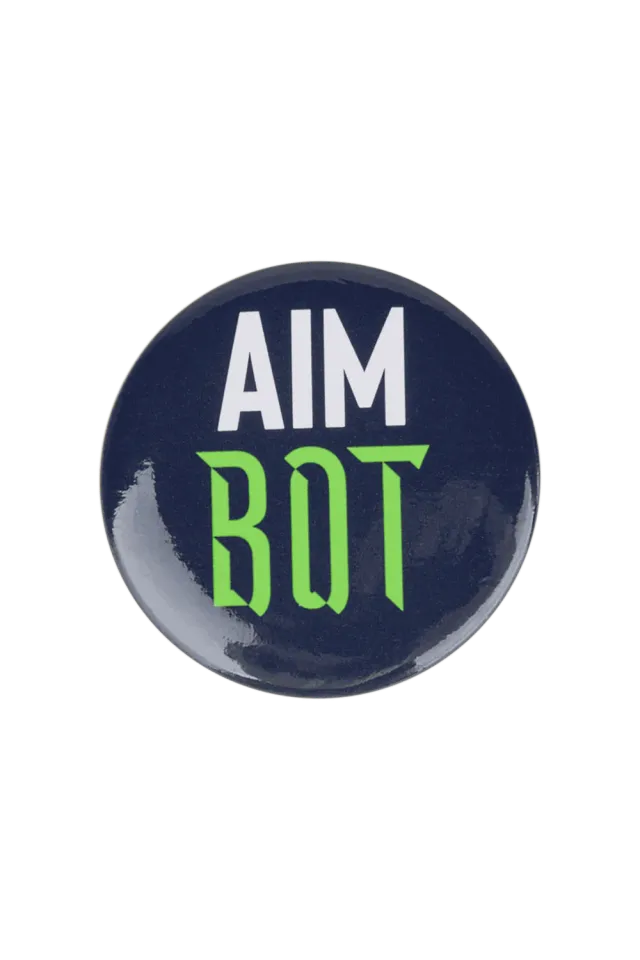 ESL AIM BOT insigna neagra pinback