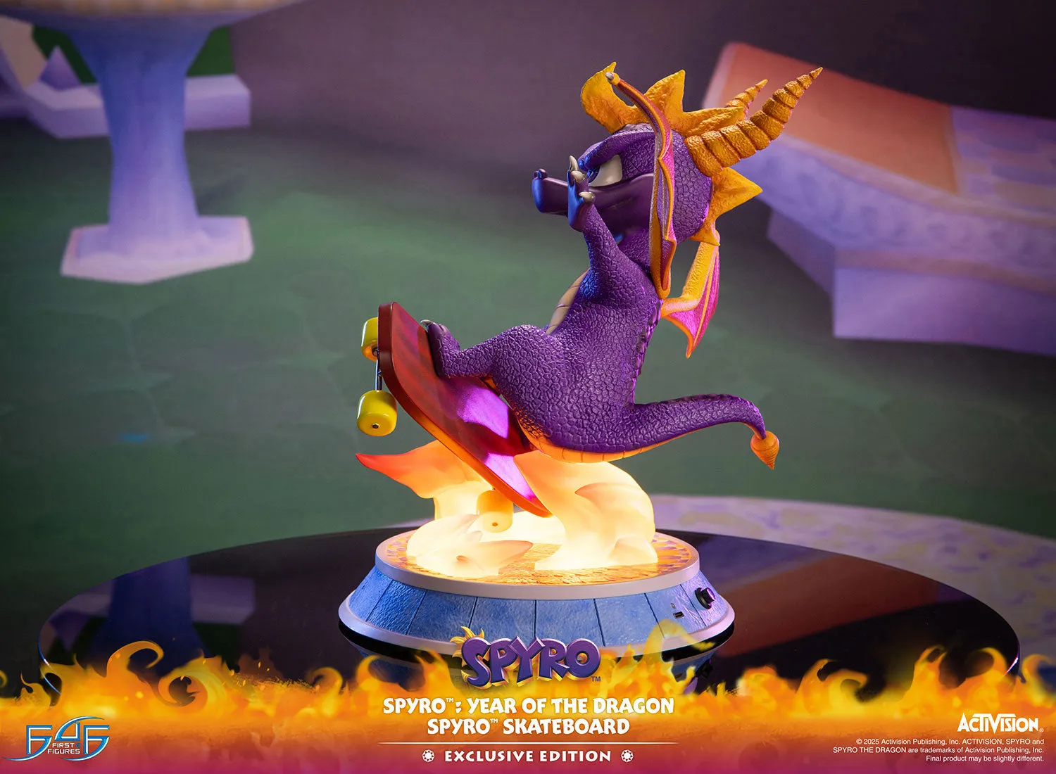 First 4 Figures Spyro Skateboard statueta Exclusive LED