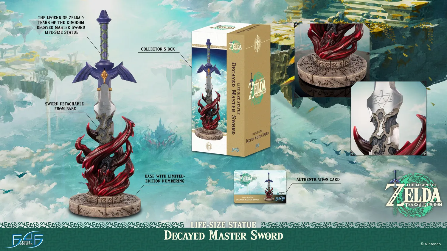 First 4 Figures Zelda Decayed Master Sword statuie life-size