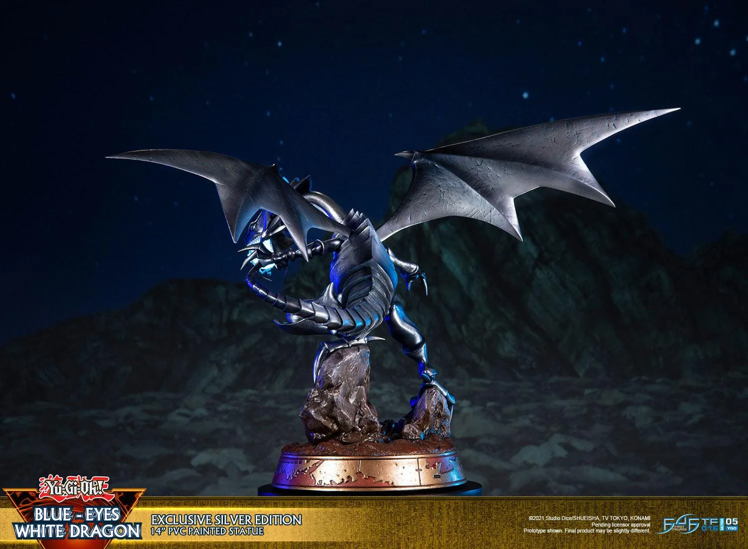 First 4 Figures Yu-Gi-Oh Blue-Eyes statuetă PVC Silver