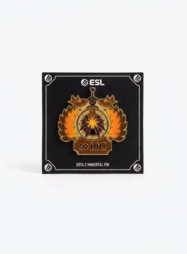 Dota 2 Immortal pin portocaliu email metalic