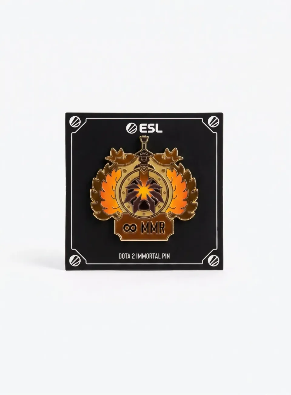 Dota 2 Immortal pin portocaliu email metalic