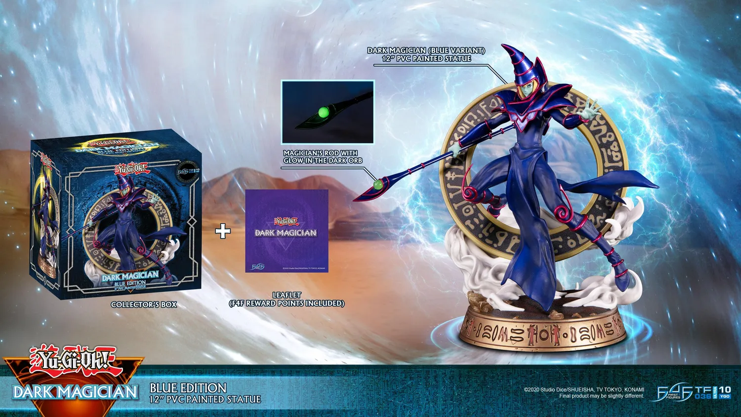 First 4 Figures Yu-Gi-Oh! Dark Magician statuetă Blue PVC