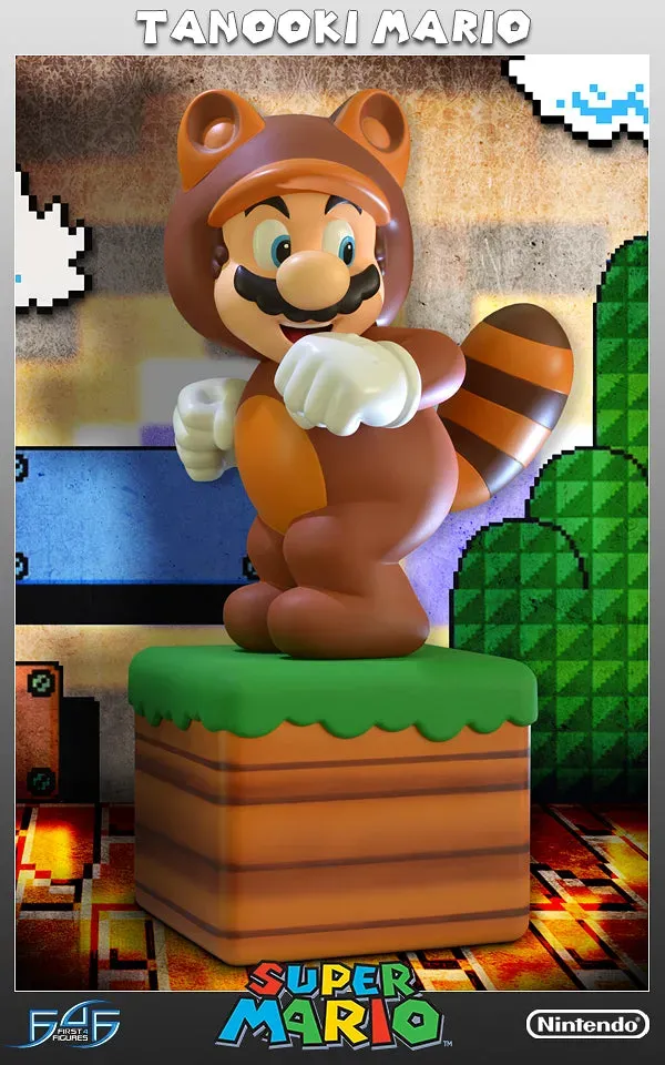 First 4 Figures Super Mario Tanooki Mario statuetă 38 cm rășină