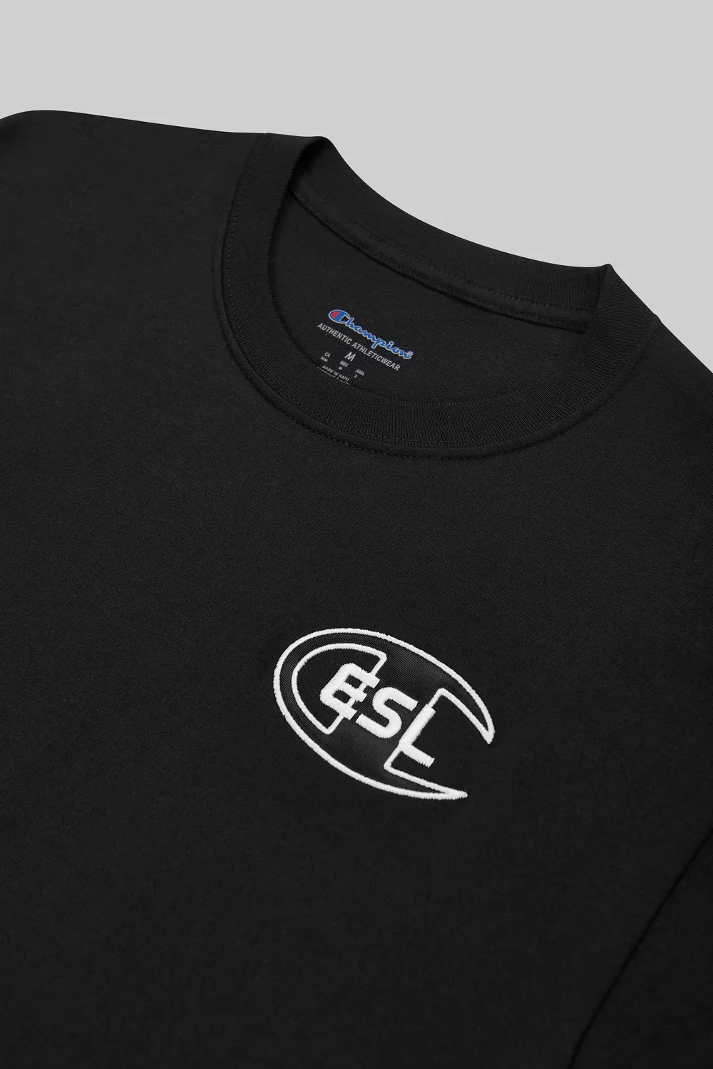ESL x Champion tricou bumbac Negru brodat 250 GSM