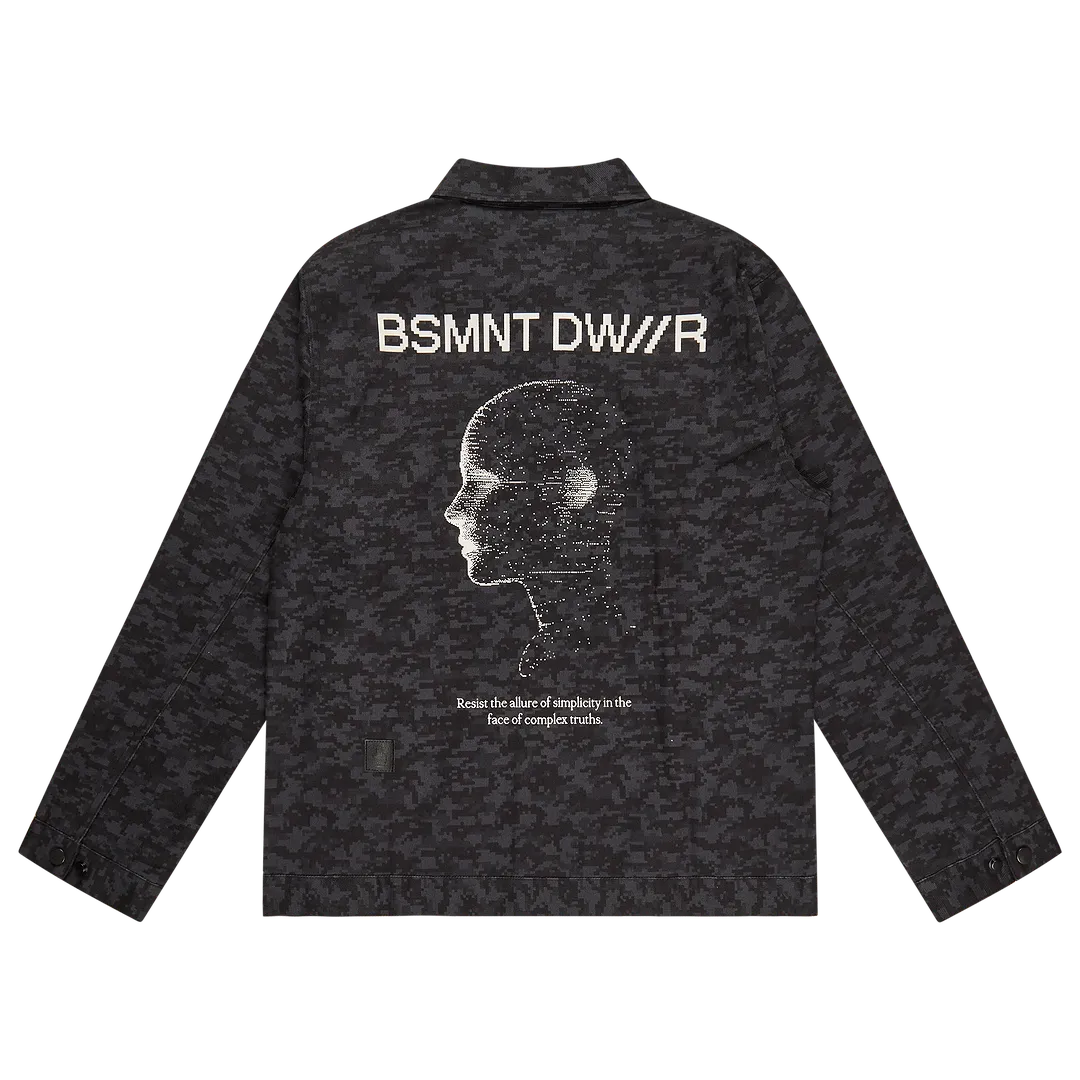 BASEMENT DWE//ER Harrington geaca neagra bumbac camuflaj