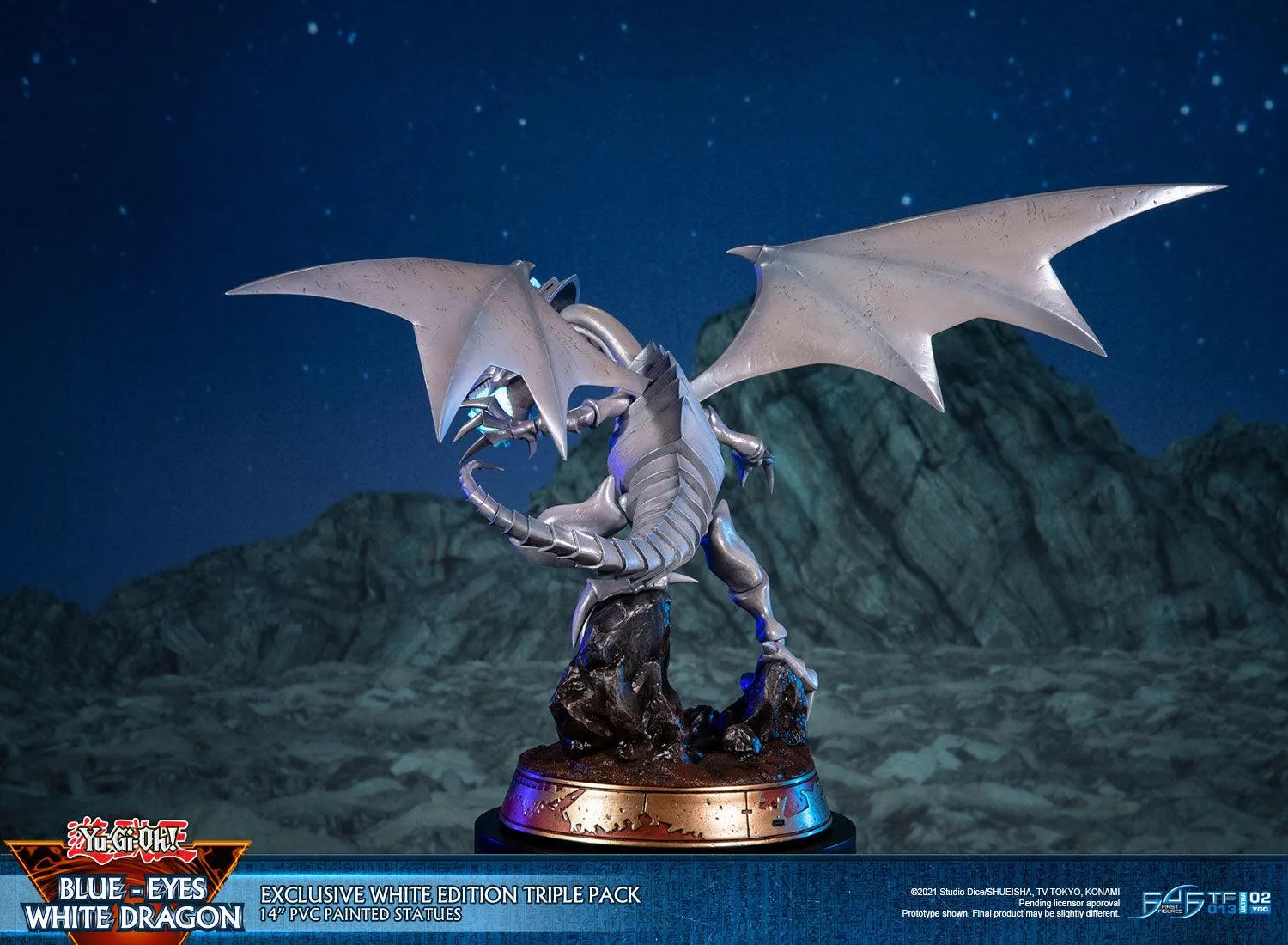 First 4 Figures Blue-Eyes White Dragon statueta Triple Pack