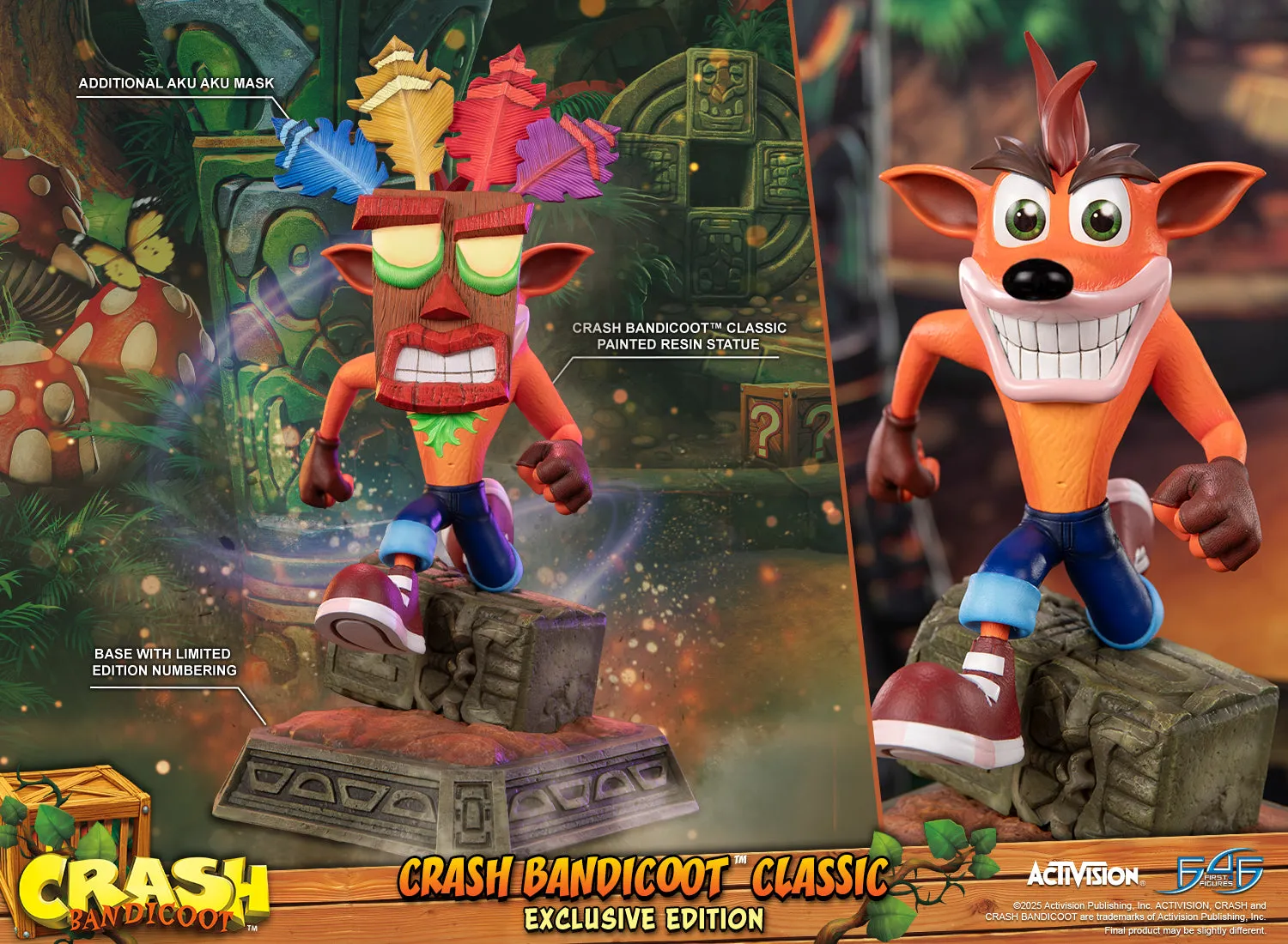 First 4 Figures Crash Classic statueta exclusiva Aku Aku