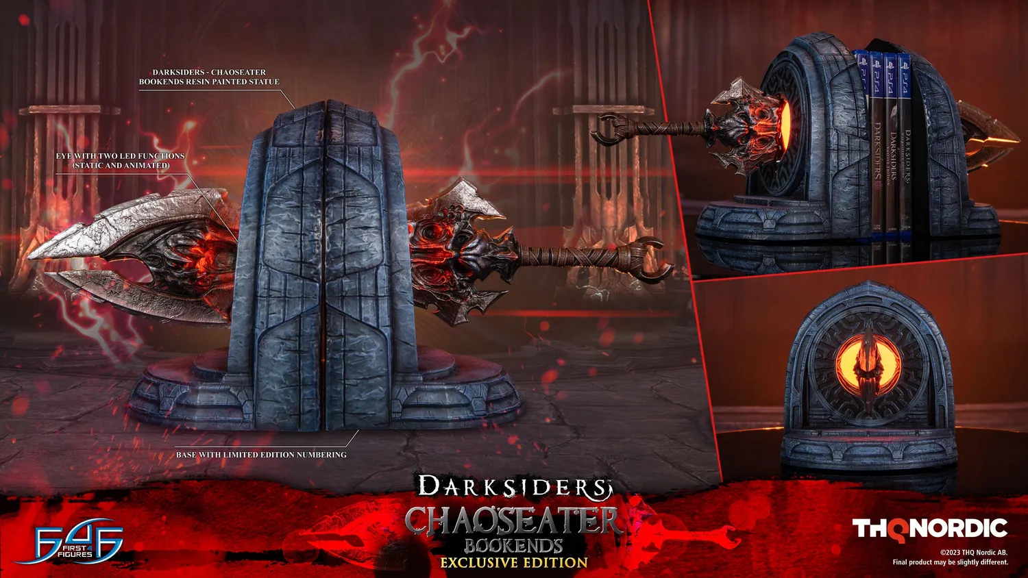First 4 Figures Darksiders Chaoseater suport cărți Exclusive LED