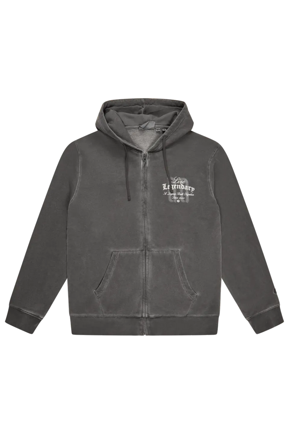 ESL Live Legendary hanorac cu fermoar Washed Grey bumbac 320 GSM