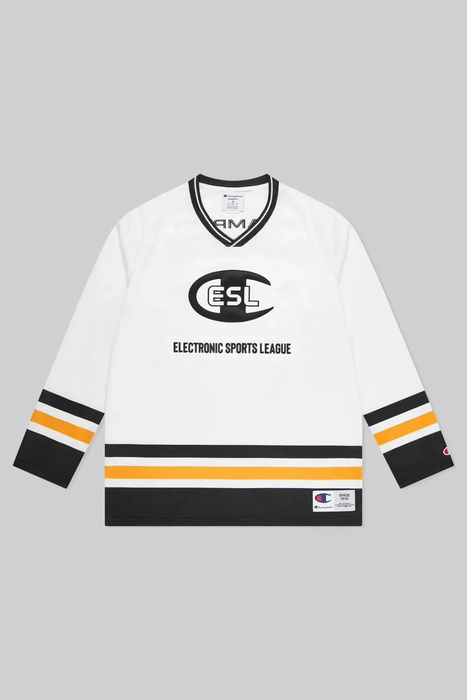 ESL Champion Patch Hockey Jersey tricou alb poliester